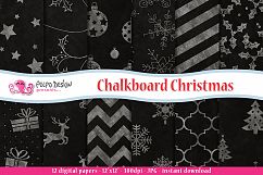 Chalkboard Christmas Digital Paper Product Image 1