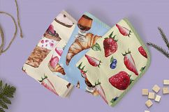 Sweet desserts - watercolor illustrations cakes and coffee Product Image 7