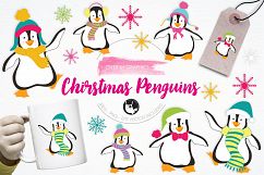 Christmas Penguins graphics and illustrations Product Image 1