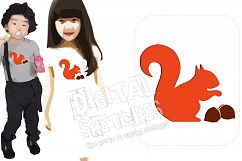 Squirrel Machine Embroidery Design Nuts 4 Sizes Product Image 1