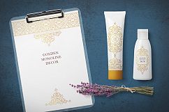 Golden Monoline Decor. Vector Bundle. Product Image 4