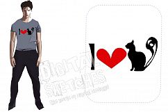 I Love Cats Saying Machine Embroidery Design 3 Sizes Product Image 1