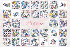 Bouquets flowers set PNG watercolor Product Image 7