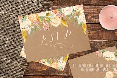 Nude &amp; gold flowers. Watercolour &amp; acrylic clipart. Product Image 10