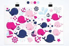 Nautical Whales graphics and illustrations Product Image 2