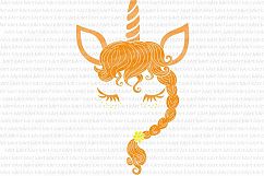 Gold unicorn face Iron on SVG clipart Product Image 2