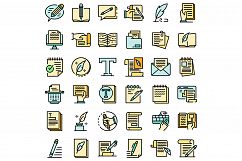 Copywriter icons set vector flat Product Image 1