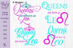 Leo sign svg, Zodiac quote svg, Queens quote svg, born as svg,  word art svg,  Product Image 2