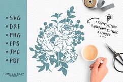Peony Flowers -SVG EPS DXF PNG PDF JPG Cutting File Product Image 1