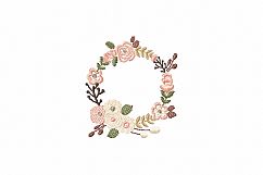Floral Wreath Font Frame Monogram Design - EMBROIDERY DESIGN FILE - Instant download - Vp3 Hus Dst Exp Jef Pes formats 5 sizes 3,4,5,6,7inch Product Image 3