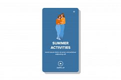 Summer Activities Mother And Daughter Couple Vector Product Image 1