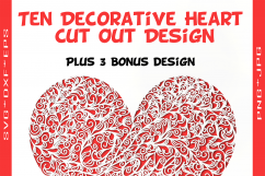 Ten Decorative Heart Cut Out Design 1 Product Image 1