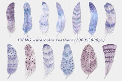 Watercolor feathers Boho Product Image 2