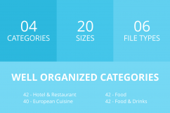 166 Restaurant &amp; Food Filled Low Poly Icons Product Image 3