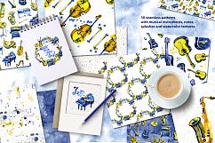 Watercolor musical patterns Product Image 2