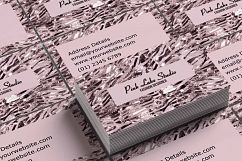 Glitzy Pink Zebra Print Business Card Template Product Image 3