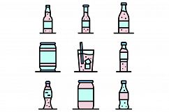 Soda icons vector flat Product Image 1