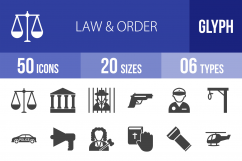 50 Law &amp; Order Glyph Icons Product Image 1