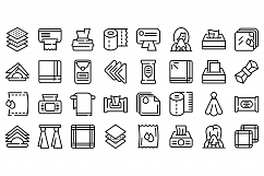 Handkerchief icons set, outline style Product Image 1