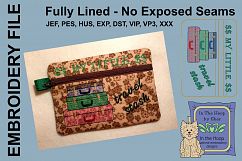 Travel Stash Zipper Bag - Fully Lined, 5X7 HOOP Product Image 1
