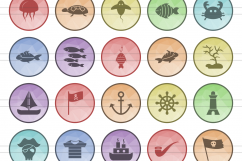 100 Pirate &amp; Sea Filled Low Poly Icons Product Image 2