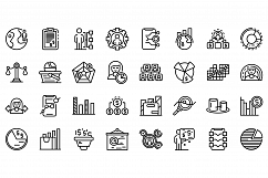 Market segmentation icons set, outline style Product Image 1