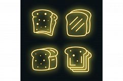 Toast icons set vector neon Product Image 1