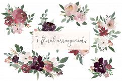 Grace - Blush &amp; Plum Watercolor Florals Product Image 4