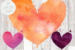 Watercolor Heart Clipart Set Product Image 4