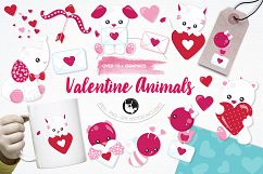 Valentine Animals graphics and illustrations Product Image 1