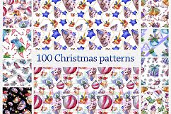 100 patterns of christmas JPG watercolor set Product Image 9