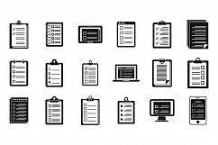 Personal to-do list icons set, simple style Product Image 1