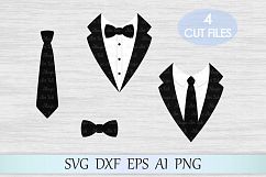 Tuxedo svg, Tuxedo clipart, Suit svg, Suit svg file, Butterfly tie svg, Bow svg, Gentleman svg, Gentleman design, Tie cut file Product Image 1