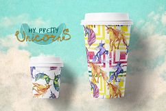 Cute unicorn horse PNG watercolor collection set Product Image 3