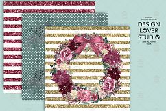 Burgundy Christmas digital paper pack II Product Image 5