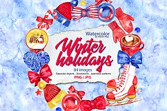 Watercolor Winter holidays set Product Image 1