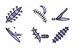 Suture icons set vector flat Product Image 1