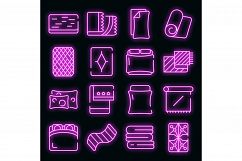 Blanket icons set vector neon Product Image 1