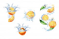 Natural Orange juice. Watercolor Product Image 6