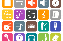 90 Music &amp; Multimedia Filled Round Corner Icons Product Image 2
