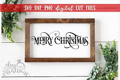 Merry Christmas - SVG DXF PNG Digital Cut File Product Image 3