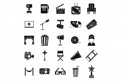 Stage director chair icons set, simple style Product Image 1