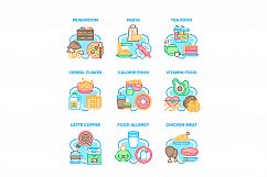 Food Collection Set Icons Vector Illustrations Product Image 1