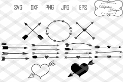 arrow svg, arrows svg, circle arrow svg, decorative arrows, tribal arrow svg, heart arrow svg, arrow clipart, cricut cut files, silhouette Product Image 1