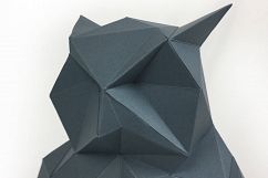 Night Owl, Papercraft Owl, Paper Owl, Animal Trophy, Loft Decor, Home Decor, 3D papercraft model, animal head, lowpoly DIY, hobby idea, DIY Product Image 7