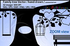 family tree clipart SVG, EPS, Dxf, Png, Pdf, Jpg / family tree silhouette / hand drawn family tree svg / vector / Commerical &amp; personal use Product Image 2