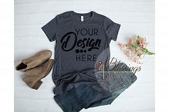 Bella Canvas Mockup 6004 Women TShirt Mockup Heather Navy Product Image 1