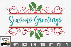 Seasons Greetings SVG - Christmas SVG Cut File - DXF PNG EPS Product Image 1