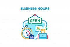 Business Hours Vector Concept Color Illustration Product Image 1