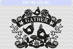 Gather SVG Cut File, Autumn Papercut Template, DXF EPS PNG Product Image 2